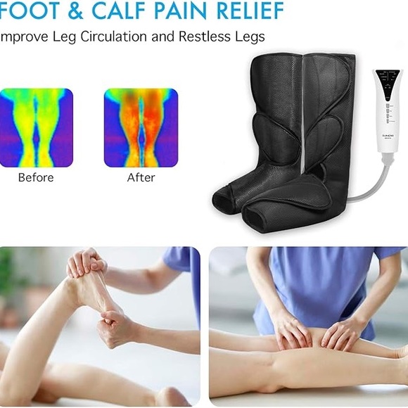 QUINEAR Air Compression Leg Massager With Heat For Leg Circulation & Swelling - Picture 3 of 14